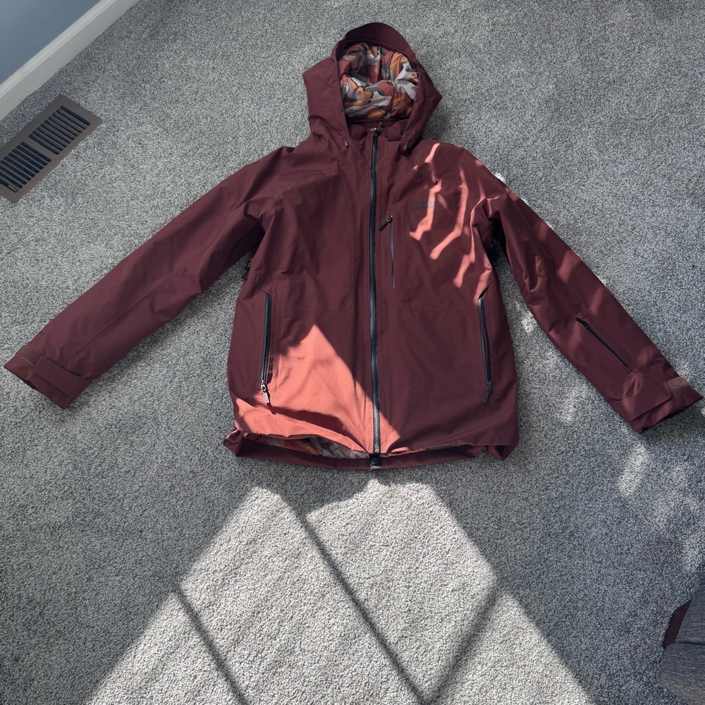 Stio Doublecharge insulated ski jacket - goretex - Maroon - size large